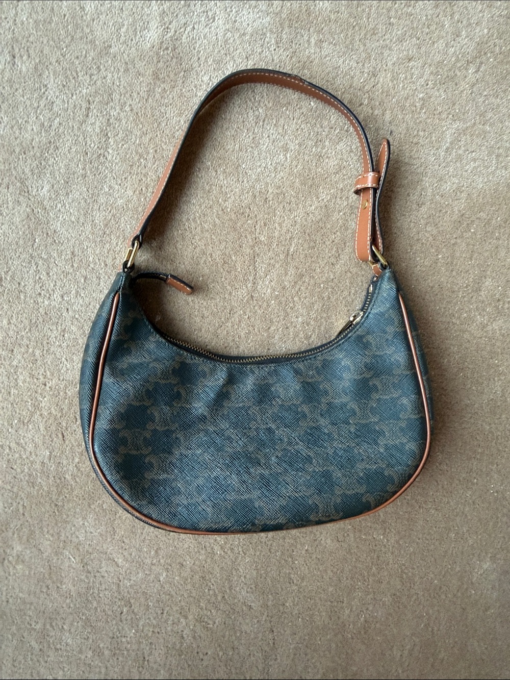 Celine Ava Shoulder Bag with Brown Trim